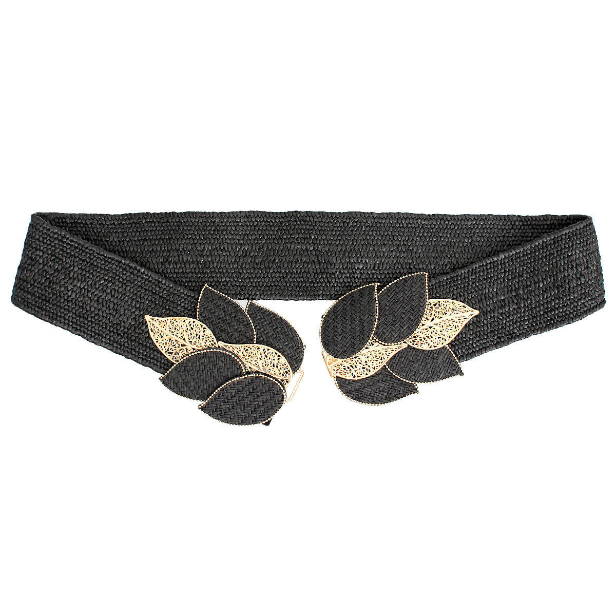 Belt Black Leaf Stretch Belt for Women - Premium Wholesale Fashion Accessories from Pinktown - Just $22! Shop now at chiquestyles