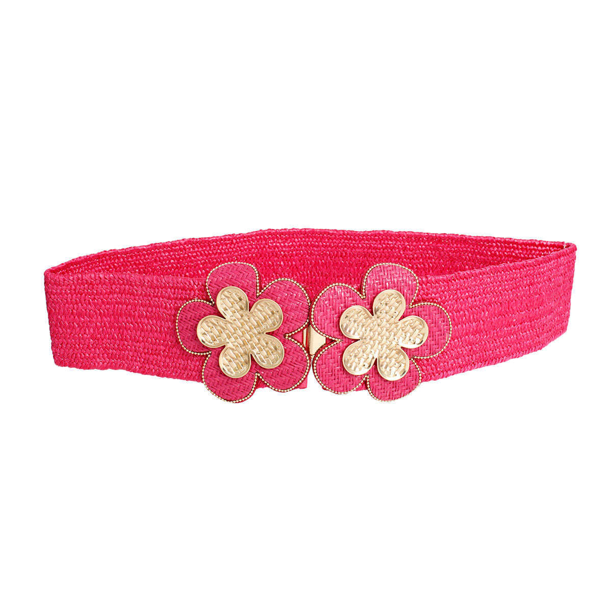 Stretch Belt Raffia Fuchsia Flower for Women|29" + Stretch - Premium Wholesale Fashion Accessories from Pinktown - Just $20! Shop now at chiquestyles