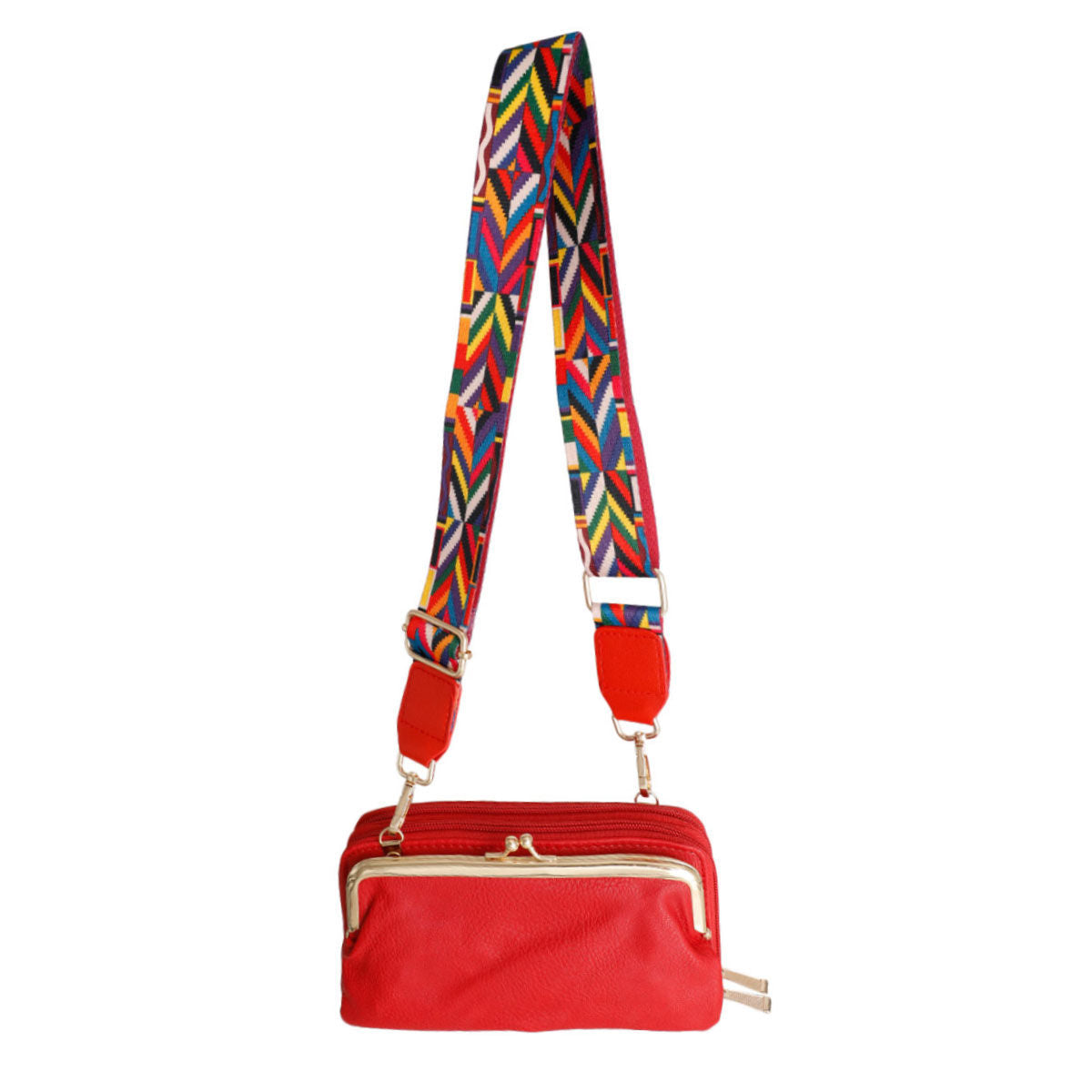 Multi Geometric Red Bag Strap|51 x 1.5 inches - Premium Wholesale Fashion Accessories from Pinktown - Just $12! Shop now at chiquestyles