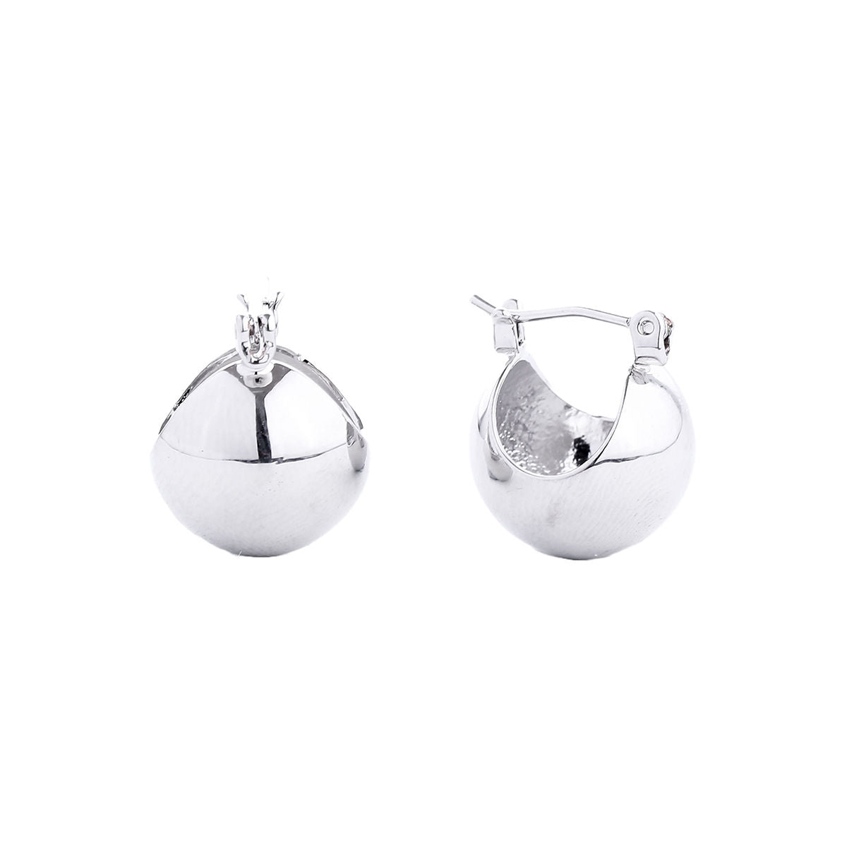 Hoop White Gold Mini Ball Earrings for Women - Premium Wholesale Jewelry from Pinktown - Just $11! Shop now at chiquestyles