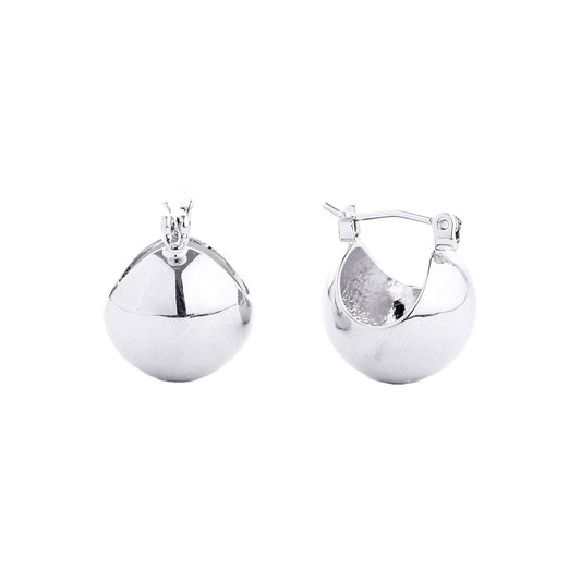 Hoop White Gold Mini Ball Earrings for Women|.5 x .5 inches - Premium Wholesale Jewelry from Pinktown - Just $11! Shop now at chiquestyles
