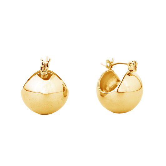 Hoop 14K Gold Small Ball Earrings for Women|.55 x .55 inches - Premium Wholesale Jewelry from Pinktown - Just $12! Shop now at chiquestyles