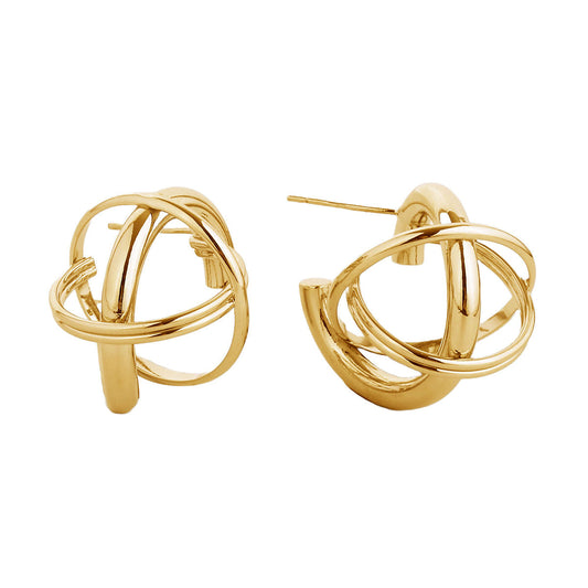 Stud 14K Gold Small Gyro Ball Earrings for Women|1 x 1 inches - Premium Wholesale Jewelry from Pinktown - Just $13! Shop now at chiquestyles