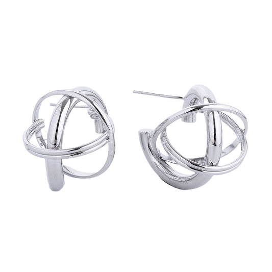 Stud White Gold Small Gyro Ball Earrings for Women|1 x 1 inches - Premium Wholesale Jewelry from Pinktown - Just $13! Shop now at chiquestyles