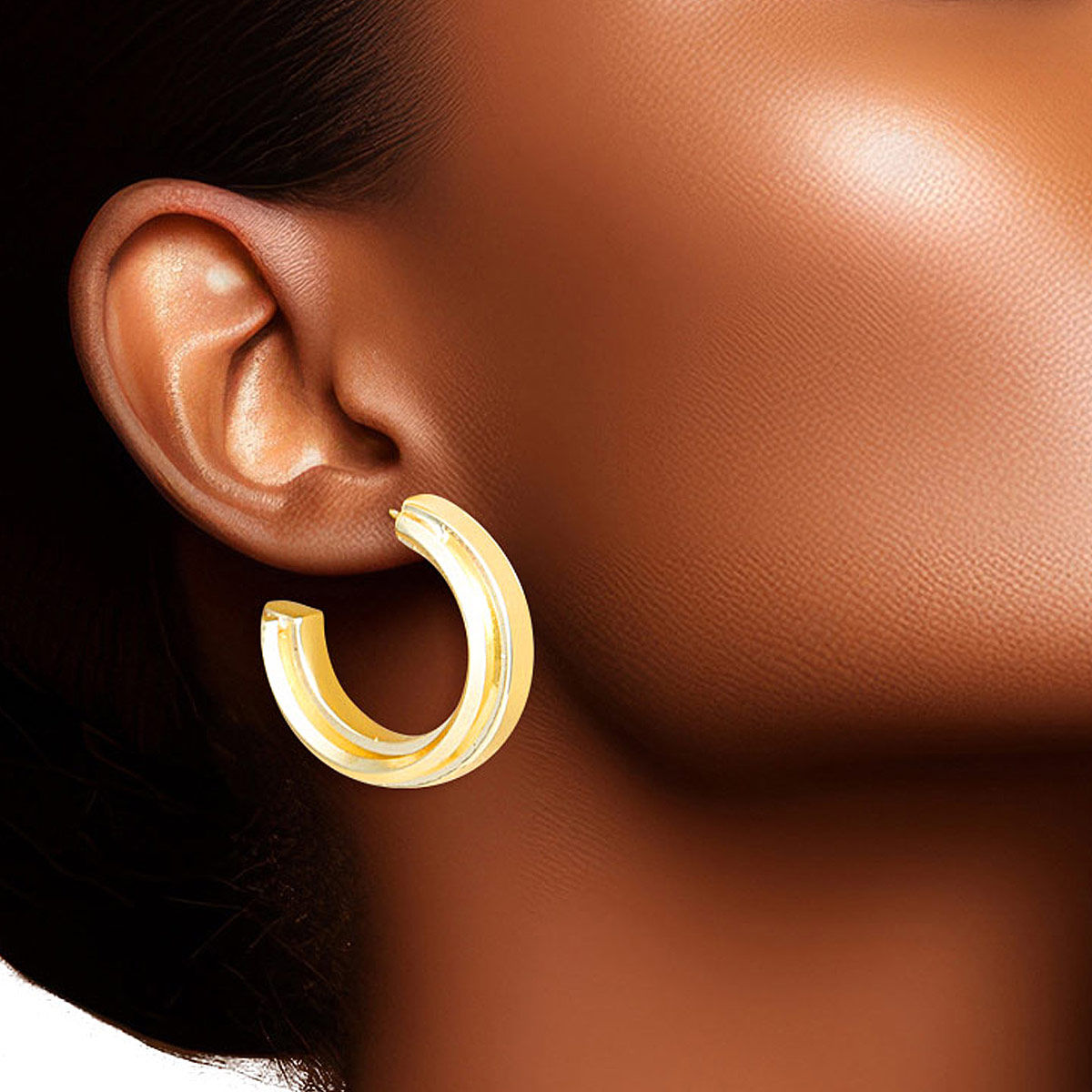 Hoop 14K Gold Small Solid Metal Earrings for Women|1 inch - Premium Wholesale Jewelry from Pinktown - Just $12! Shop now at chiquestyles