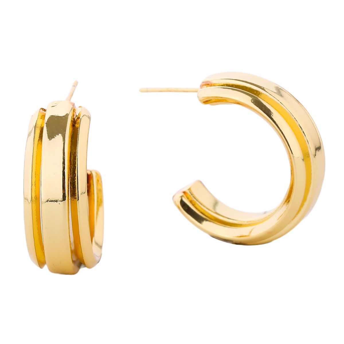 Hoop 14K Gold Small Solid Metal Earrings for Women|1 inch - Premium Wholesale Jewelry from Pinktown - Just $12! Shop now at chiquestyles
