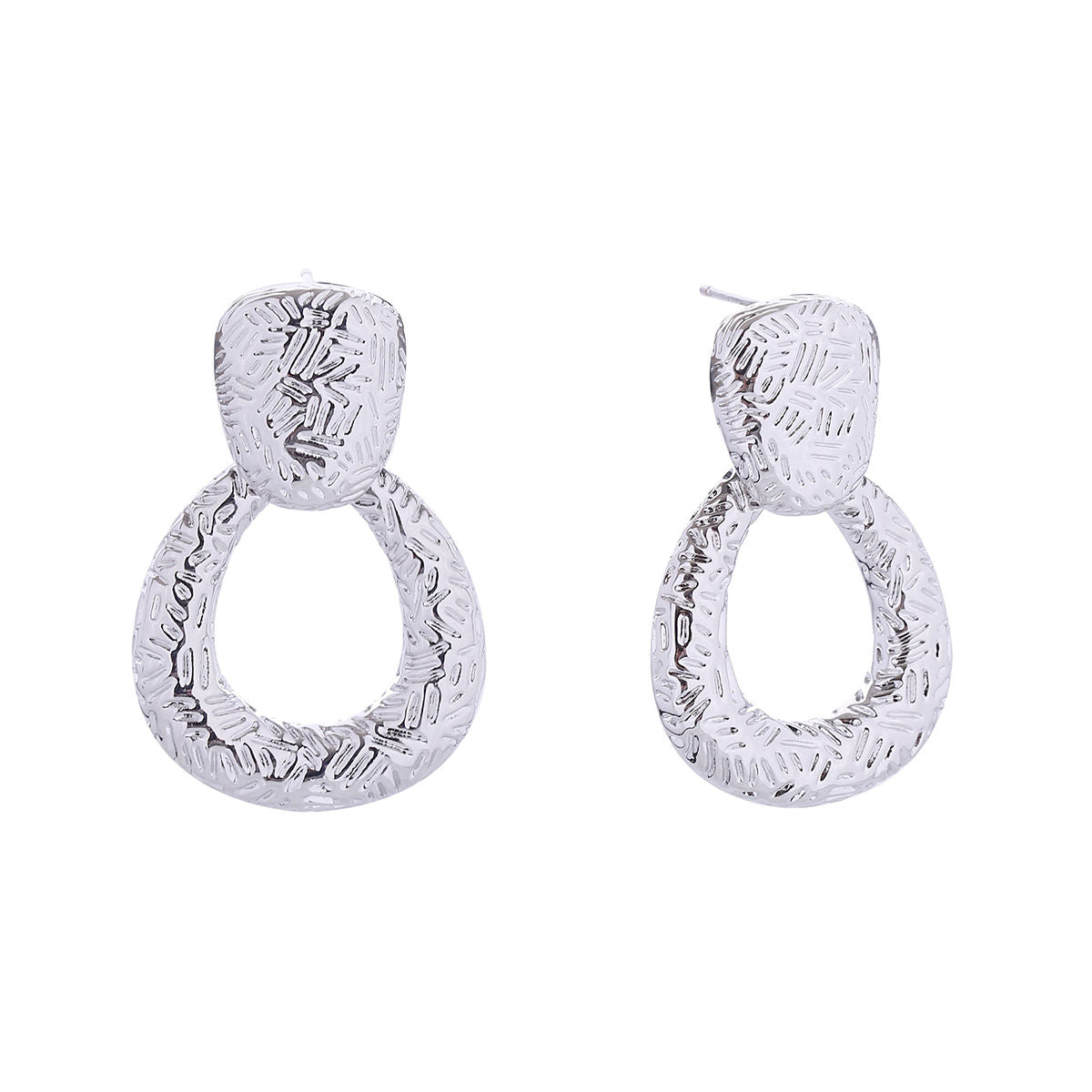 Dangle White Gold Small Scratch Drop Earring Women - Premium Wholesale Jewelry from Pinktown - Just $17! Shop now at chiquestyles