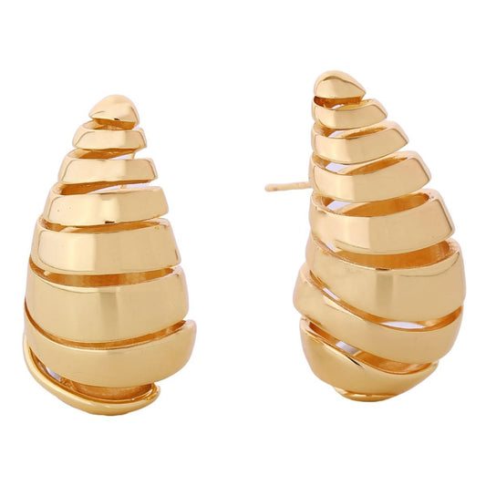 14K Gold Spiral Stud Earrings|1.3 inches - Premium Wholesale Jewelry from Pinktown - Just $19! Shop now at chiquestyles