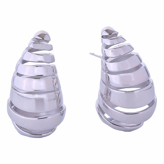 14K White Gold Spiral Stud Earrings|1.3 inches - Premium Wholesale Jewelry from Pinktown - Just $19! Shop now at chiquestyles