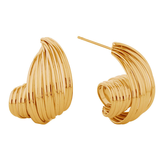 Stud 14K Small Spiral Wire Earrings for Women|.85 x .75 inches - Premium Wholesale Jewelry from Pinktown - Just $16! Shop now at chiquestyles