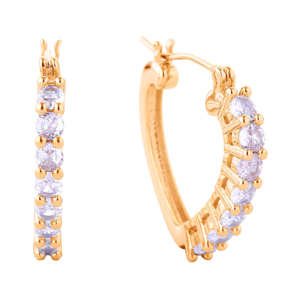 Hoop 14K Gold Small CZ Heart for Women|.9 inches - Premium Wholesale Jewelry from Pinktown - Just $16! Shop now at chiquestyles