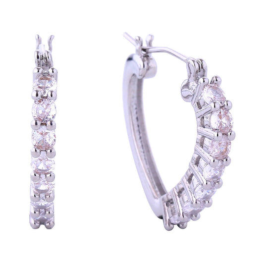 Hoop White Gold Small CZ Heart for Women|.9 inches - Premium Wholesale Jewelry from Pinktown - Just $16! Shop now at chiquestyles