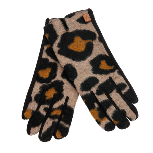 Beige Leopard Notch Smart Gloves - Premium Wholesale Boutique Clothing from Pinktown - Just $16! Shop now at chiquestyles