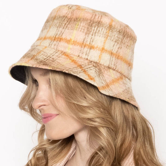 Pink Signature Plaid Bucket Hat|One Size - Premium Wholesale Fashion Accessories from Pinktown - Just $18! Shop now at chiquestyles