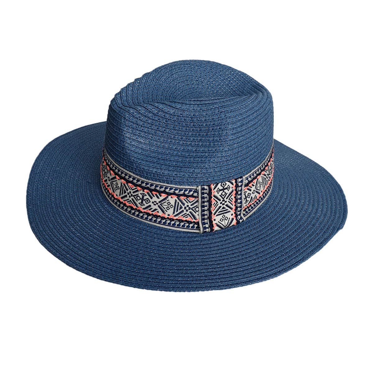 Blue Boho Navy Band Panama Hat|One Size - Premium Wholesale Fashion Accessories from Pinktown - Just $30! Shop now at chiquestyles