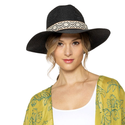 Black Straw Panama Fedora|One Size - Premium Wholesale Fashion Accessories from Pinktown - Just $31! Shop now at chiquestyles