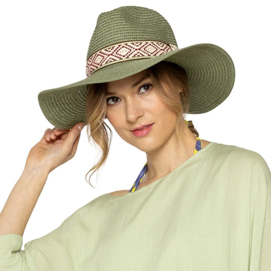 Olive Straw Panama Fedora|One Size - Premium Wholesale Fashion Accessories from Pinktown - Just $31! Shop now at chiquestyles