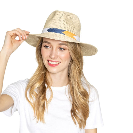 Ivory Chevron Band Panama Hat|One Size - Premium Wholesale Fashion Accessories from Pinktown - Just $31! Shop now at chiquestyles