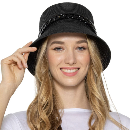 Black Chain Black Bucket Hat|One Size - Premium Wholesale Fashion Accessories from Pinktown - Just $31! Shop now at chiquestyles
