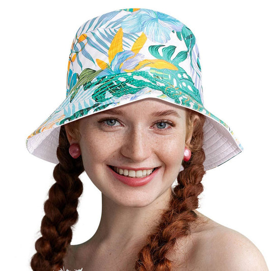 Green Tropical Reversible Hat|One Size - Premium Wholesale Fashion Accessories from Pinktown - Just $17! Shop now at chiquestyles
