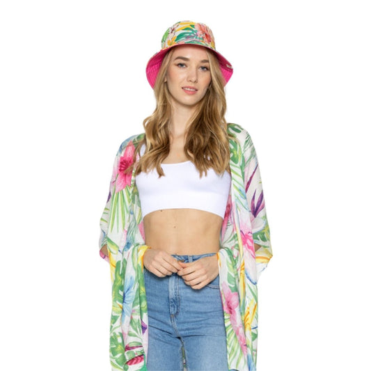 Pink Tropical Reversible Hat|One Size - Premium Wholesale Fashion Accessories from Pinktown - Just $17! Shop now at chiquestyles