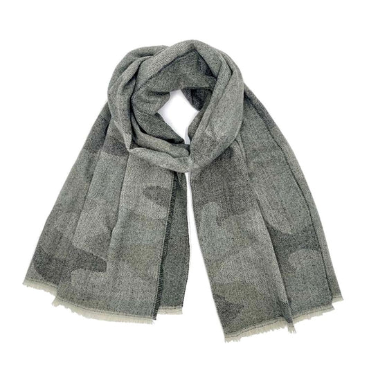 Faded Gray Camo Print Scarf|75 x 27.6 inches - Premium Wholesale Fashion Accessories from Pinktown - Just $29! Shop now at chiquestyles