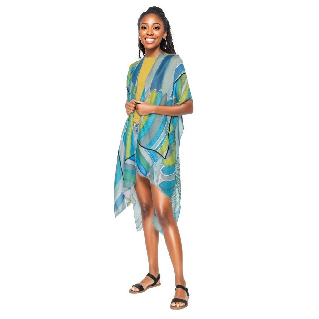 Green Abstract Print Kimono - Premium Wholesale Boutique Clothing from Pinktown - Just $22! Shop now at chiquestyles