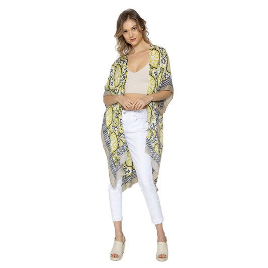 Sage Green Tile Print Kimono - Premium Wholesale Boutique Clothing from Pinktown - Just $22! Shop now at chiquestyles