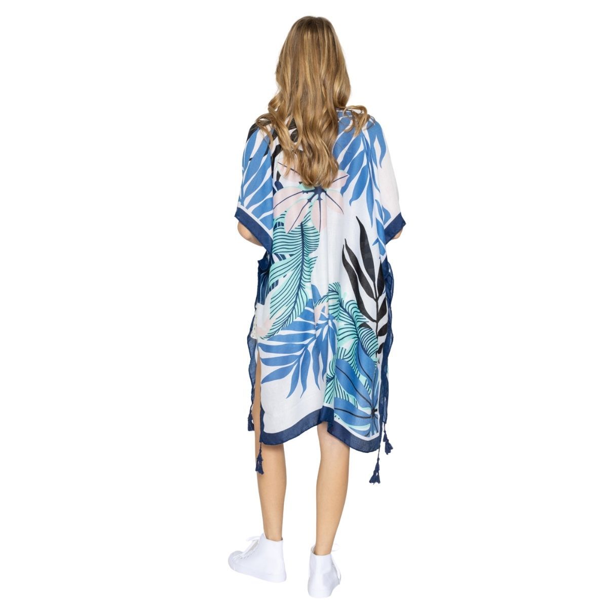 Navy Palm Tree Tropical Kimono - Premium Wholesale Boutique Clothing from Pinktown - Just $22! Shop now at chiquestyles