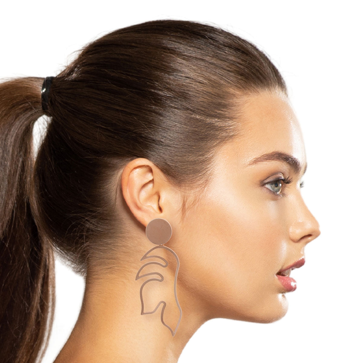 Matte Rose Gold Metal Leaf Earrings|3.25 inches - Premium Wholesale Jewelry from Pinktown - Just $6! Shop now at chiquestyles
