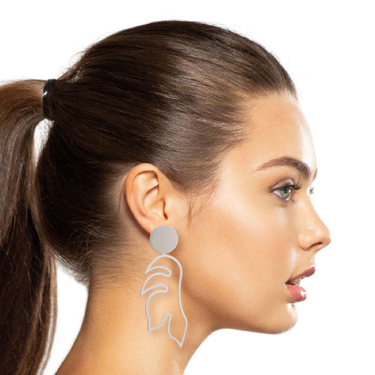Matte Silver Metal Leaf Earrings|3.25 inches - Premium Wholesale Jewelry from Pinktown - Just $6! Shop now at chiquestyles
