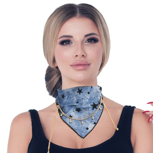 Blue Scarf Choker Necklace|16 inches - Premium Wholesale Boutique Clothing from Pinktown - Just $8! Shop now at chiquestyles