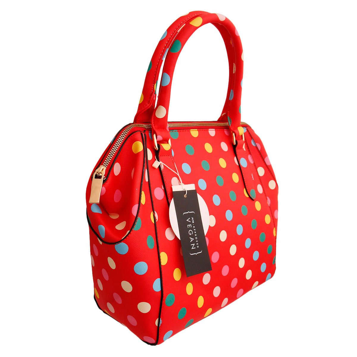 Red Polka Dot Handbag Set|14 x 11 x 4.5 inches - Premium Wholesale Fashion Accessories from Pinktown - Just $63! Shop now at chiquestyles