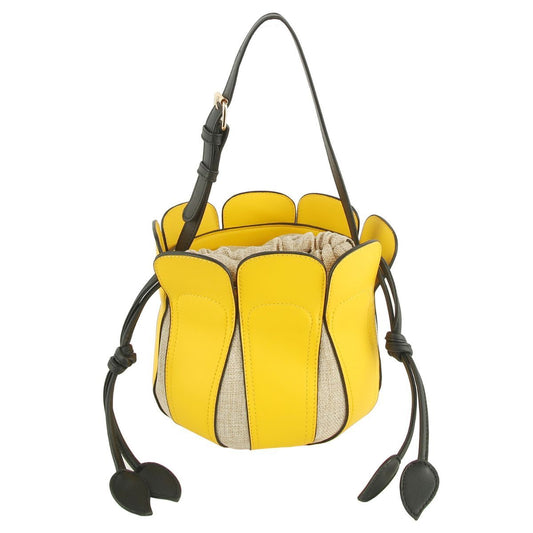 Yellow Tulip Bucket Bag|8.25 x 7.5 x 8 inches - Premium Wholesale Fashion Accessories from Pinktown - Just $41! Shop now at chiquestyles