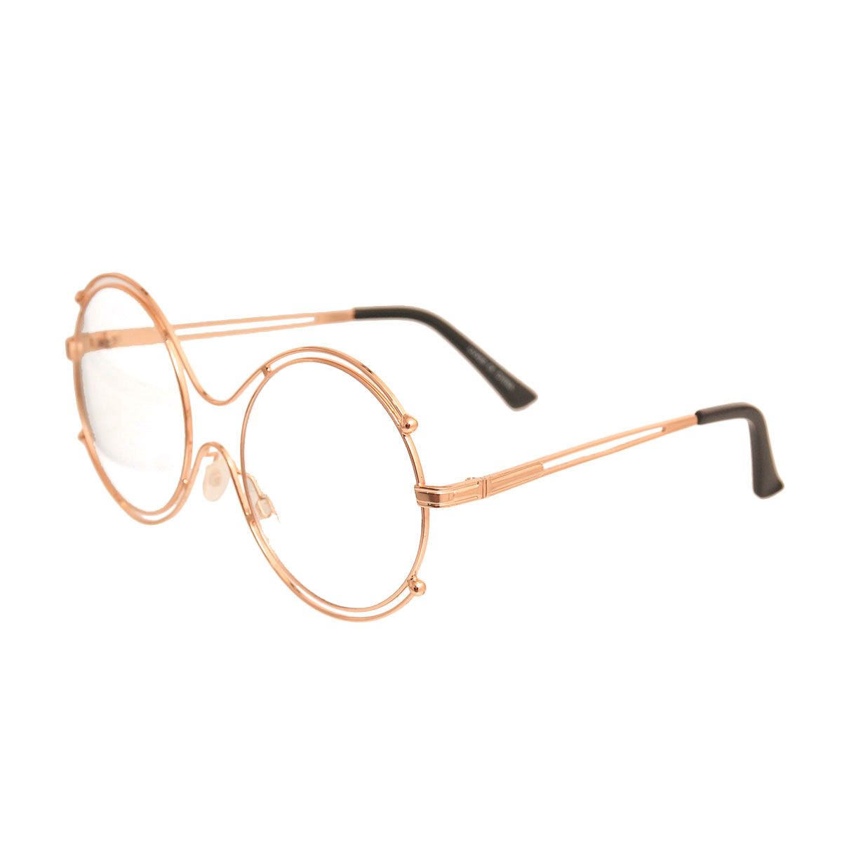Retro Round Gold Clear Glasses|One Size - Premium Wholesale Fashion Accessories from Pinktown - Just $11! Shop now at chiquestyles