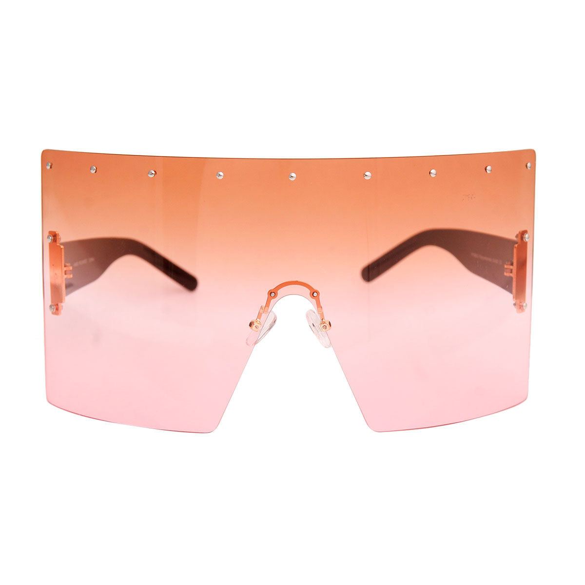 Brown Flat Top Shield Sunglasses - Premium Wholesale Fashion Accessories from Pinktown - Just $13! Shop now at chiquestyles