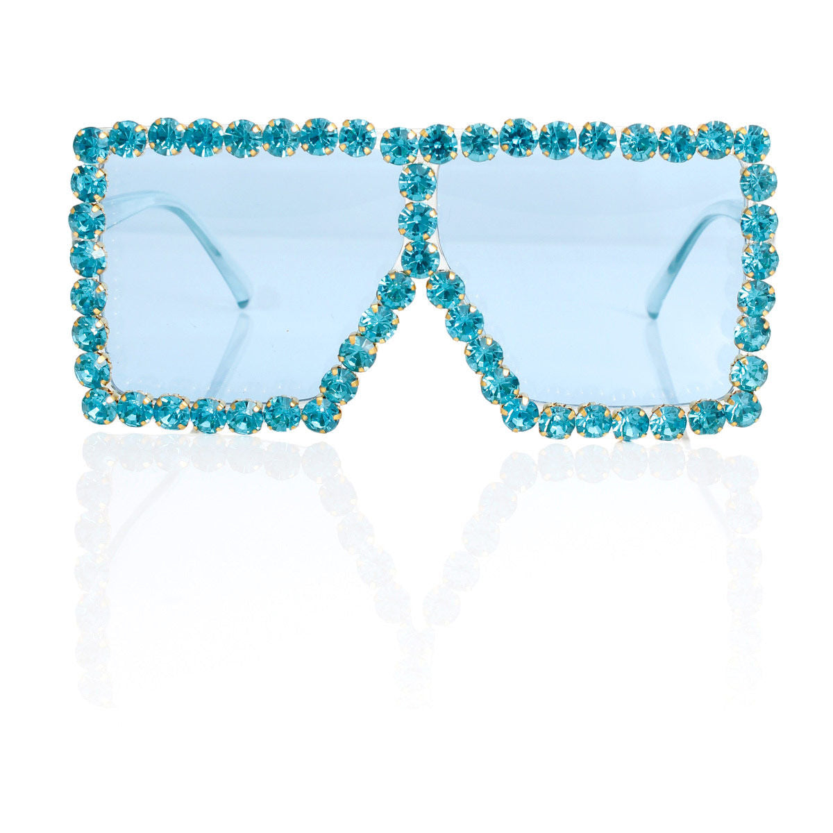 Sunglasses Diamond Blue Square Glasses for Women - Premium Wholesale Fashion Accessories from Pinktown - Just $14! Shop now at chiquestyles