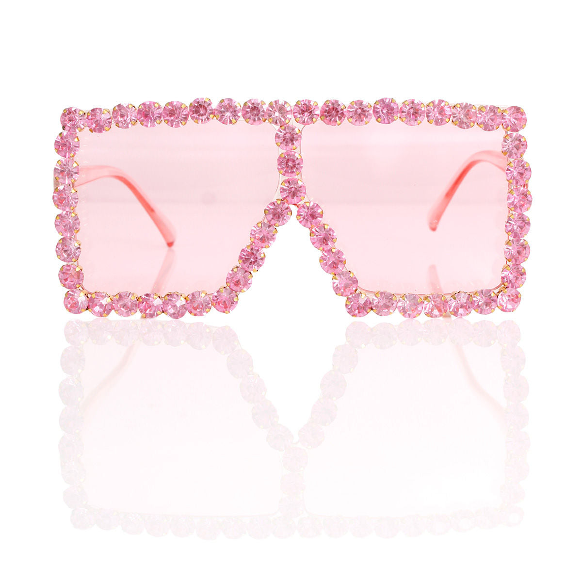 Sunglasses Diamond Pink Square Glasses for Women - Premium Wholesale Fashion Accessories from Pinktown - Just $14! Shop now at chiquestyles