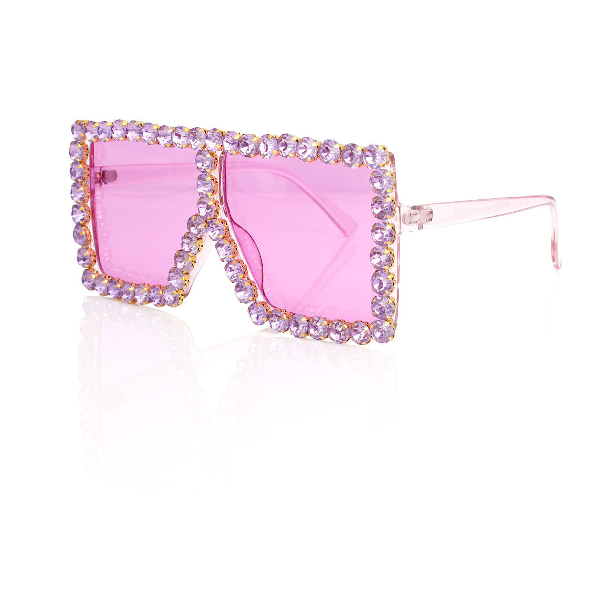 Sunglasses Diamond Purple Square Glasses for Women - Premium Wholesale Fashion Accessories from Pinktown - Just $14! Shop now at chiquestyles