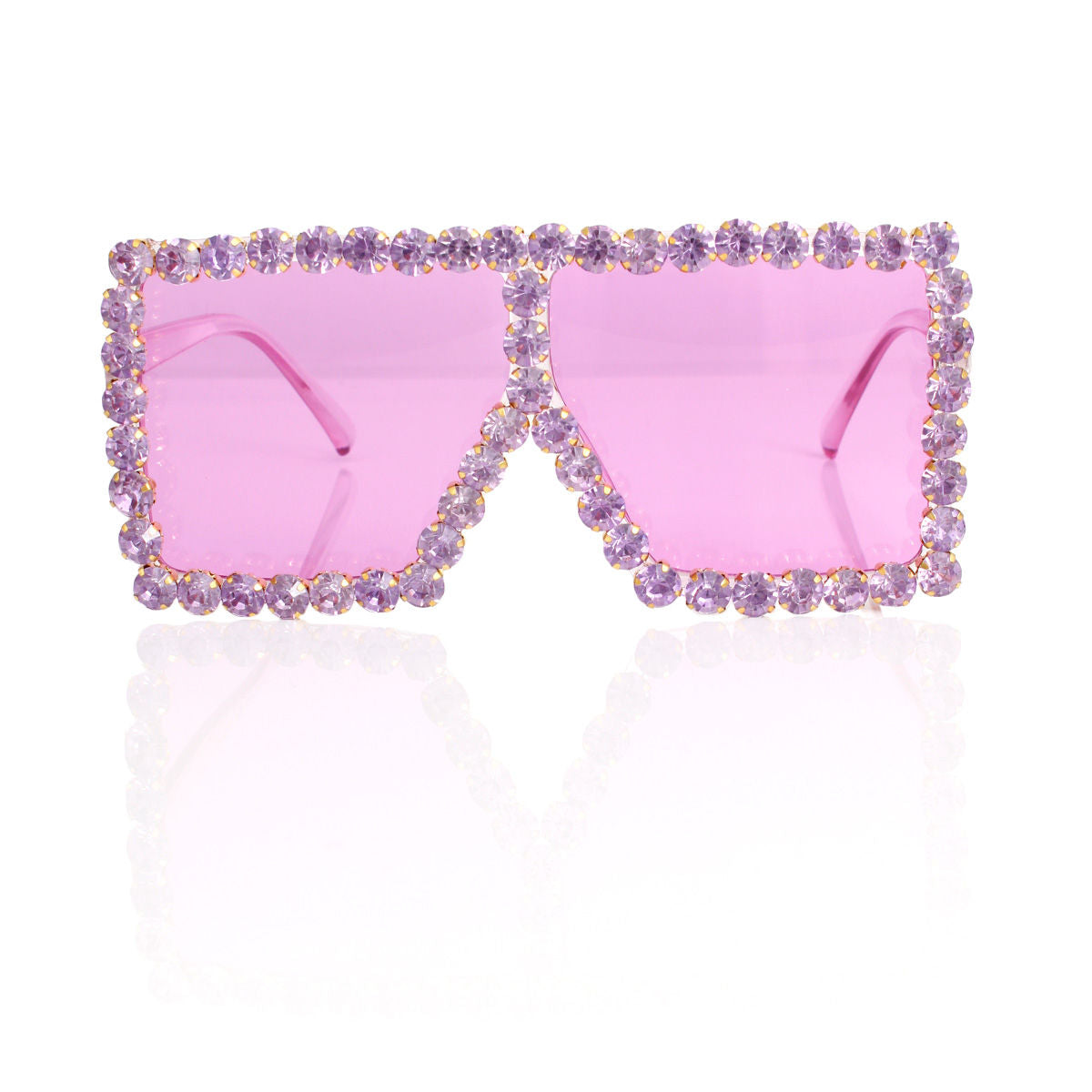 Sunglasses Diamond Purple Square Glasses for Women - Premium Wholesale Fashion Accessories from Pinktown - Just $14! Shop now at chiquestyles