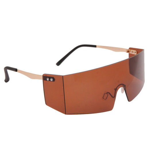 Brown Rimless Square Visor Sunglasses|One Size - Premium Wholesale Fashion Accessories from Pinktown - Just $13! Shop now at chiquestyles