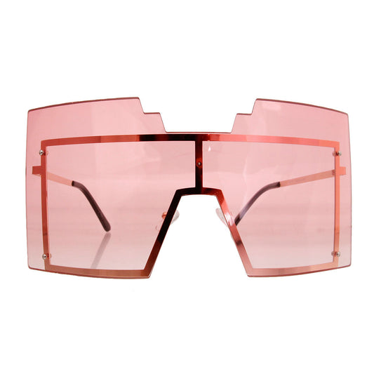 Pink Geometric Shield Sunglasses|One size - Premium Wholesale Fashion Accessories from Pinktown - Just $12! Shop now at chiquestyles