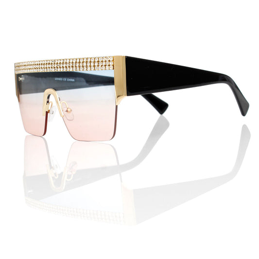 Sunglasses Shield Pave Pink Eyewear for Women - Premium Wholesale Fashion Accessories from Pinktown - Just $17! Shop now at chiquestyles