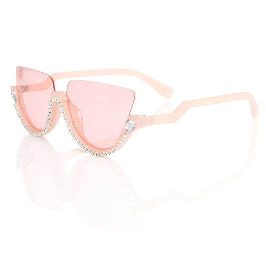 Sunglasses Half Frame Pink Eyewear for Women - Premium Wholesale Fashion Accessories from Pinktown - Just $13! Shop now at chiquestyles
