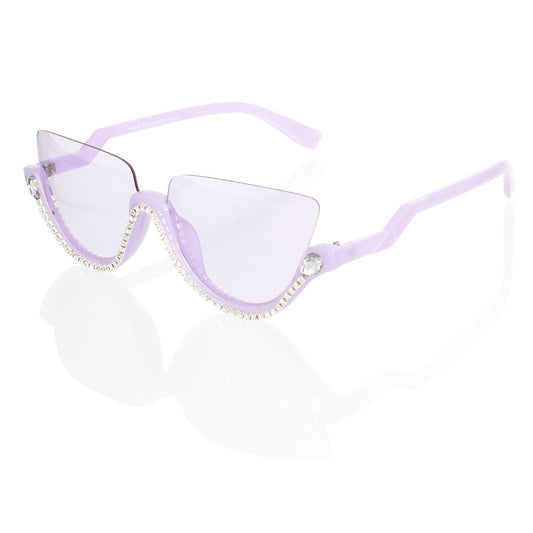 Sunglasses Half Frame Purple Eyewear for Women - Premium Wholesale Fashion Accessories from Pinktown - Just $13! Shop now at chiquestyles