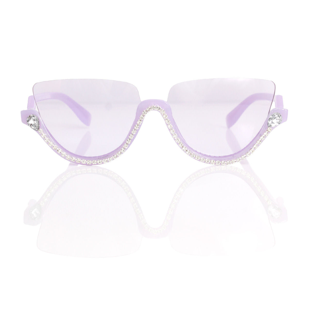 Sunglasses Half Frame Purple Eyewear for Women - Premium Wholesale Fashion Accessories from Pinktown - Just $13! Shop now at chiquestyles