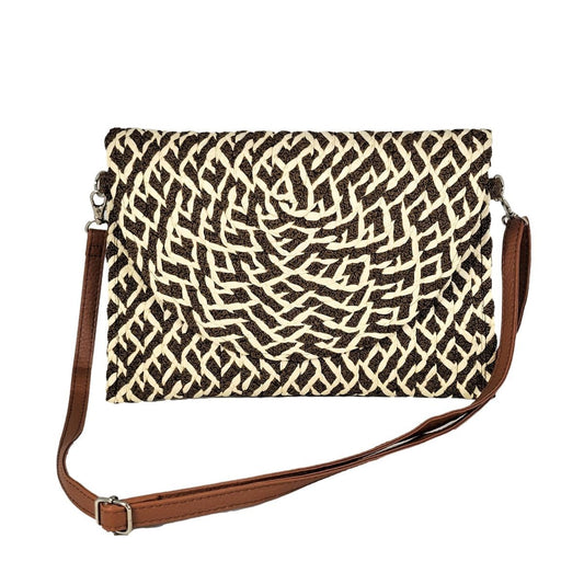 Brown Pattern Flap Clutch|12 x 8.25 x 1.5 inches - Premium Wholesale Fashion Accessories from Pinktown - Just $31! Shop now at chiquestyles