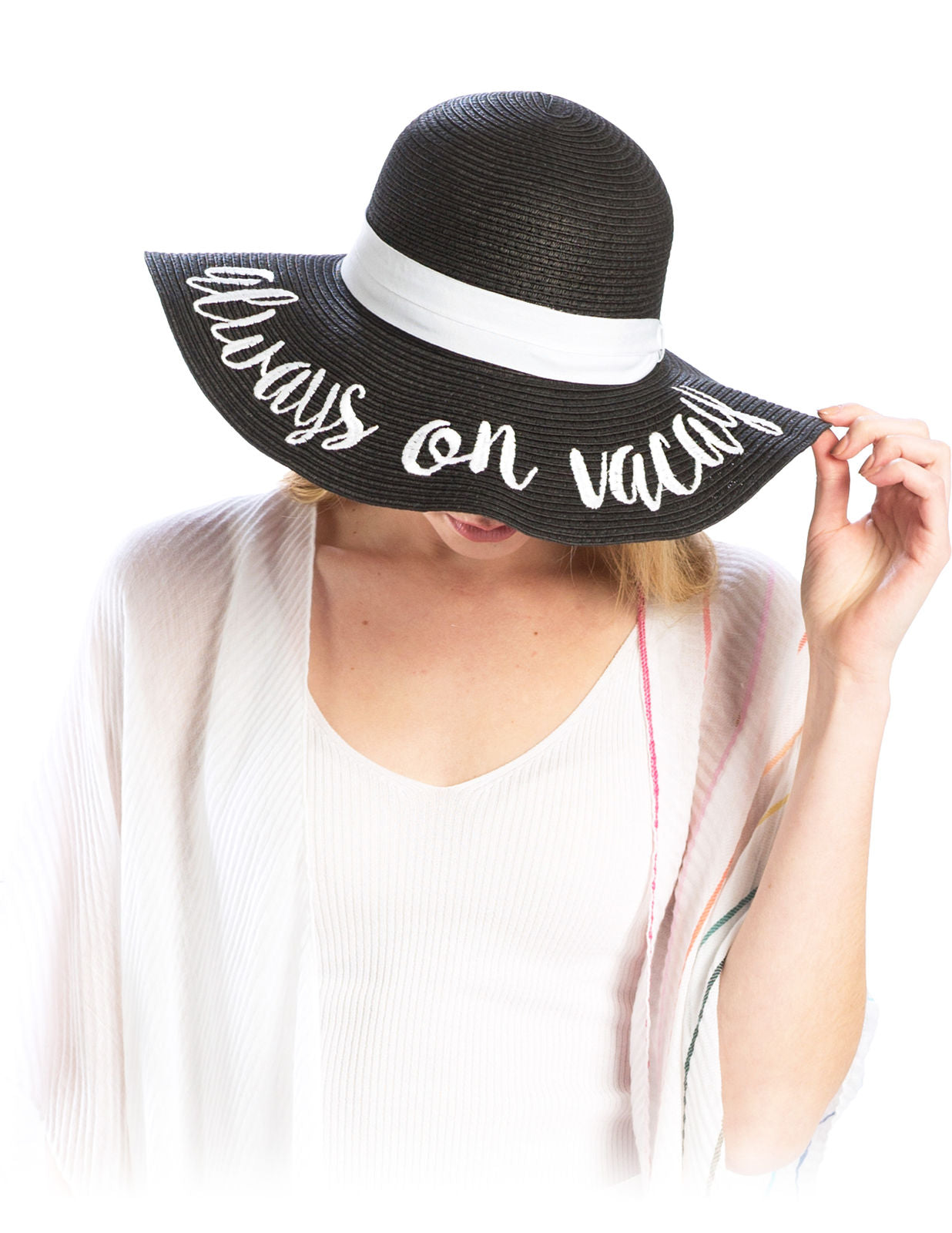 Always on Vacay Black Floppy Hat|One Size - Premium Wholesale Fashion Accessories from Pinktown - Just $19! Shop now at chiquestyles