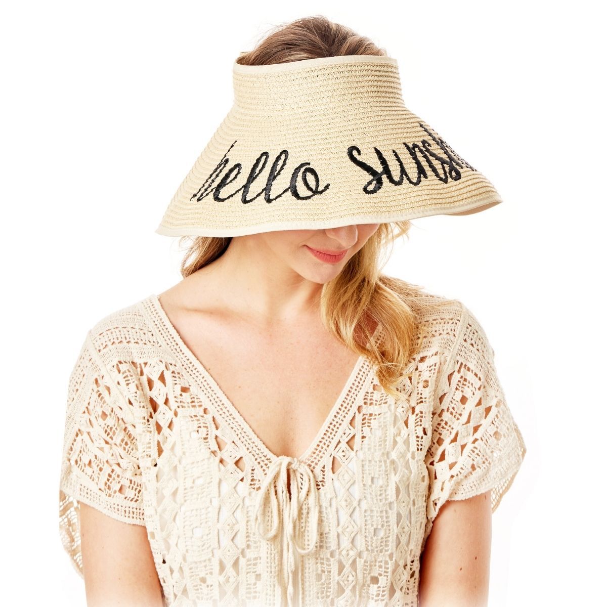 Hello Sunshine Beach Visor Hat - Premium Wholesale Fashion Accessories from Pinktown - Just $19! Shop now at chiquestyles