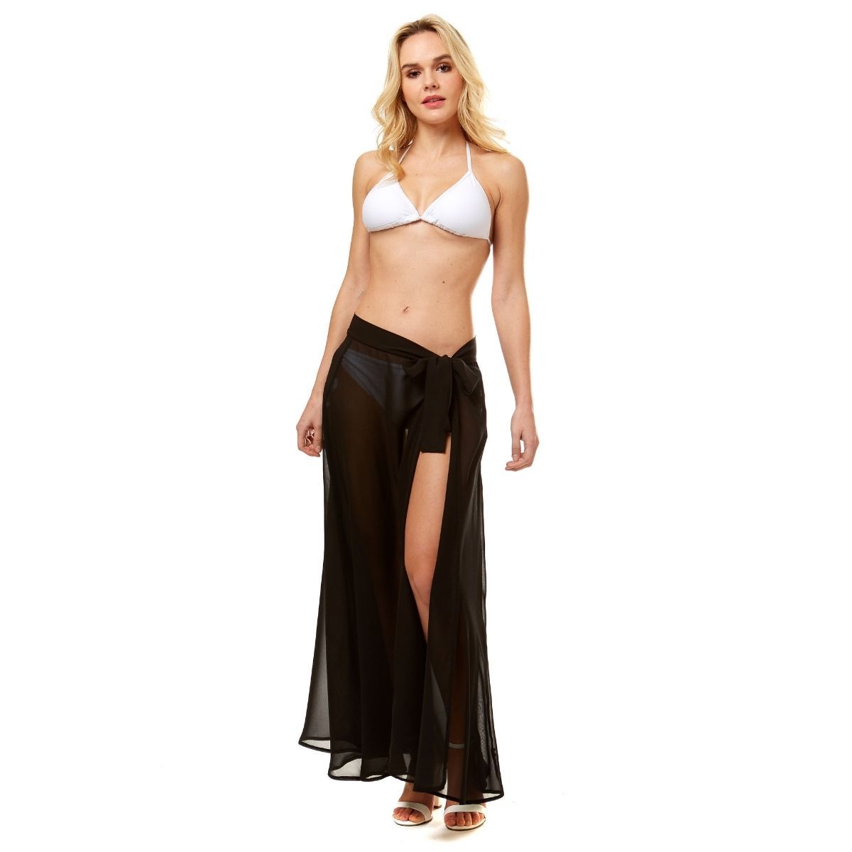 Black Sheer Beach Wrap Skirt|34.6 x 35.4 inches - Premium Wholesale Fashion Accessories from Pinktown - Just $22! Shop now at chiquestyles